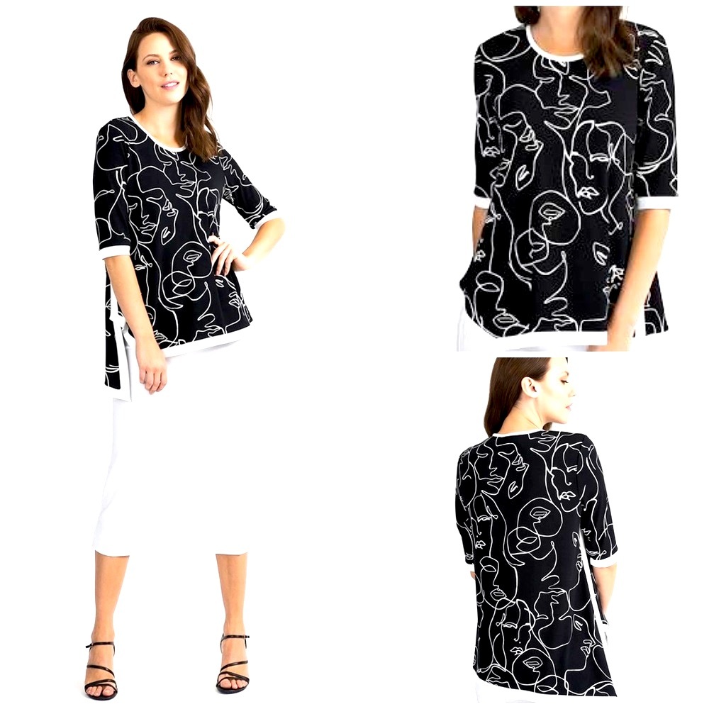 NWT🌺Made in🇨🇦Beautiful JR Modern Abstract Tunic - Picture 3 of 15